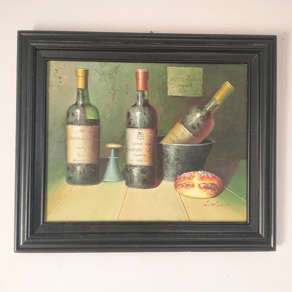 Vintage Oil on Canvas - Signed - Custom Framed - 25" x 21"
